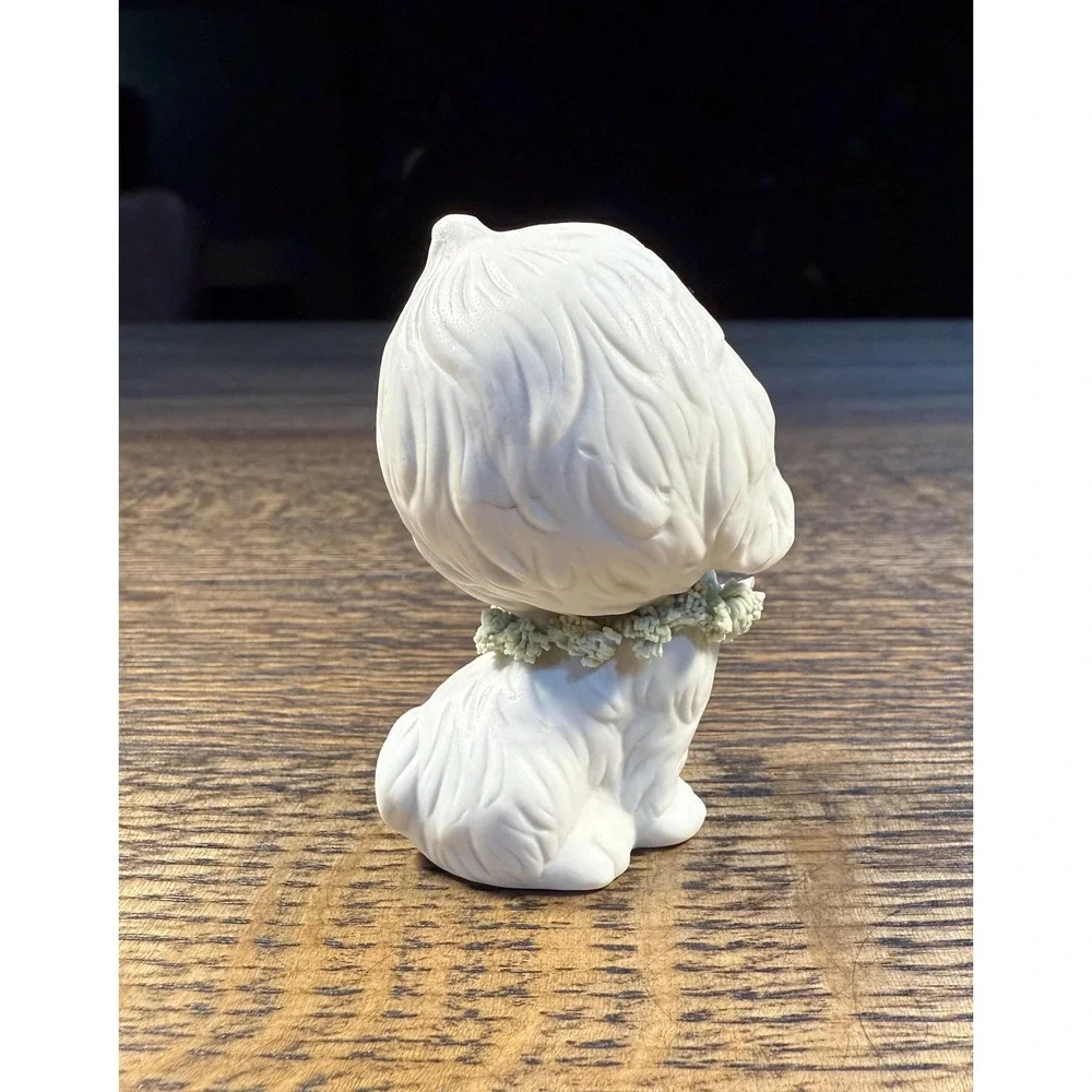 Vintage Ceramic Puppy Figurine – 1950s Japan‎ Dog with Floral Collar, 2.5